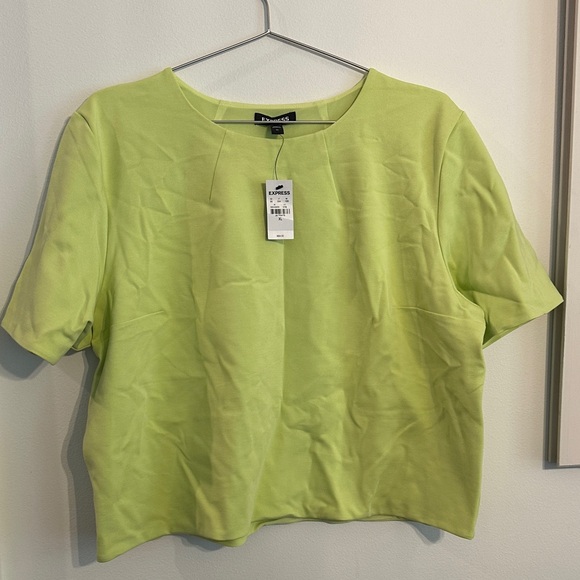 Express Tops - Express Lime Green Short Sleeve Top